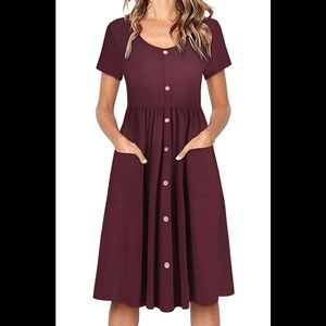 Knee length dress with pockets